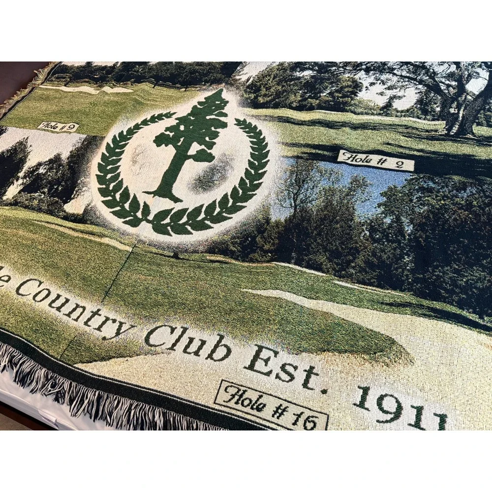 VTG Sunnyside Country Club Woven Golf Course Hole Throw Blanket 60